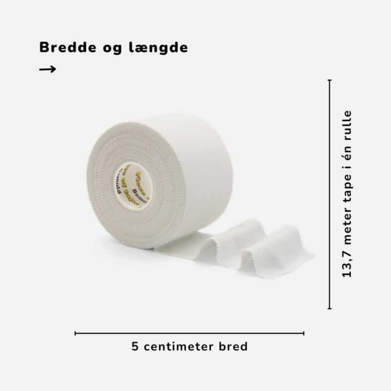 5cm x 13,7m klassisk hvid sportstape