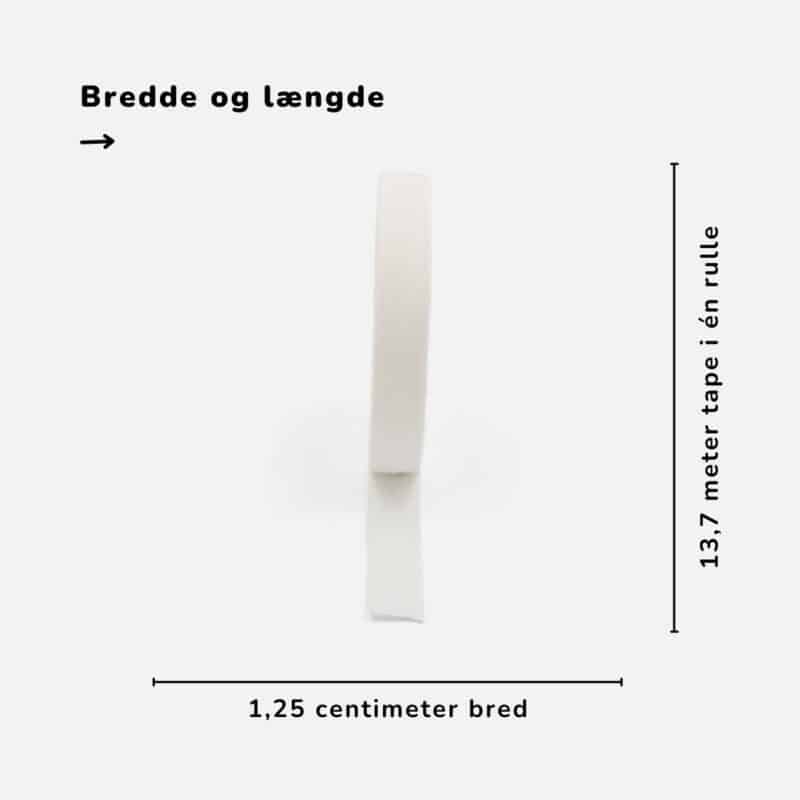 1,25cm x 13,7m klassisk hvid sportstape