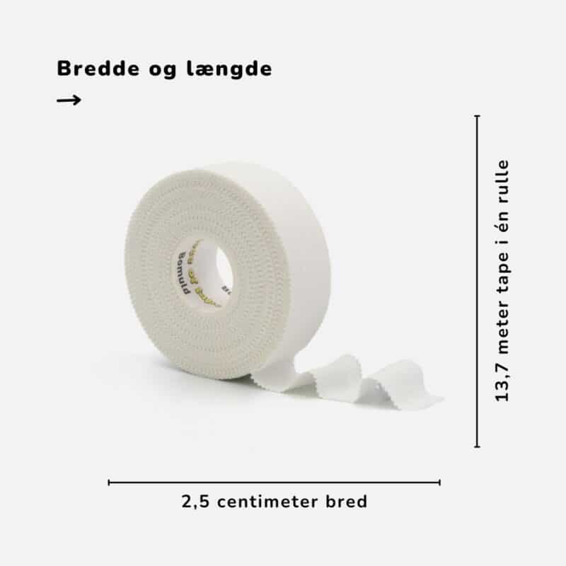 2,5cm x 13,7m klassisk hvid sportstape