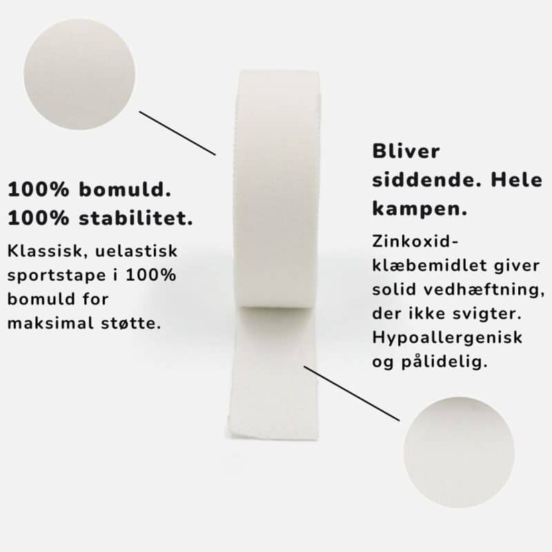 2,5cm hvid sportstape features