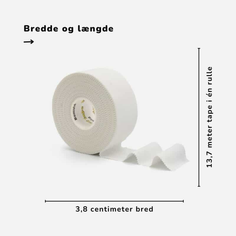3,8cm x 13,7m klassisk hvid sportstape