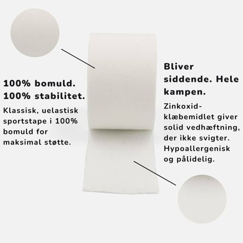 Hvid uelastisk sportstape specifikationer