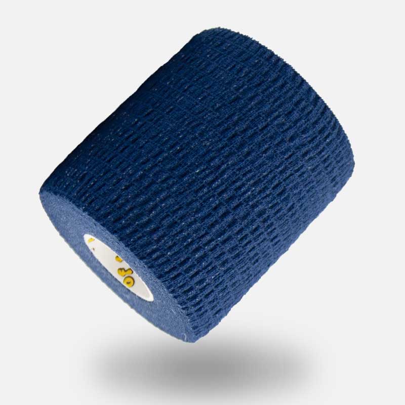 fodbold-stroempetape-pro-navy-blaa-75 Mørkeblå strømpetape pro med zink oxid lim til fodboldspillere