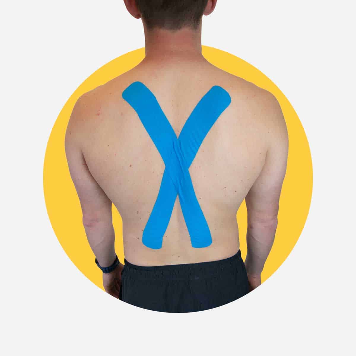 Tape ryggen for holdningskorrektion med kinesiologi tape