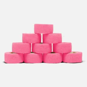10-pak lyserød bandagetape 2,5cm - smal selvklæbende tape uden lim til små led