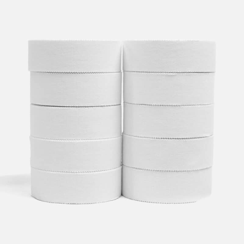 10pak-25mm-poly-cotton-pp Poly Cotton tape 2,5 cm 10-pak - Stærk fiksering med polyester-mix