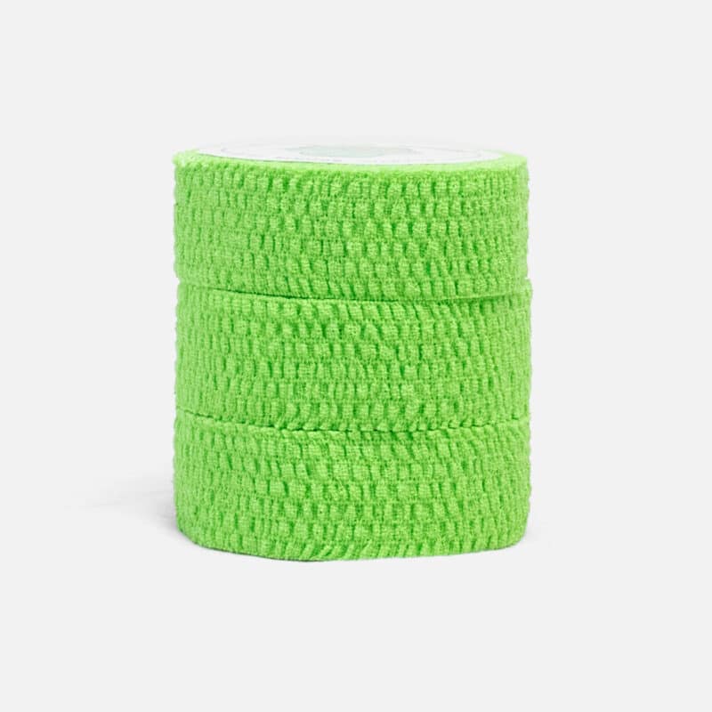 3pak-25mm-groen-eab-pp Grรธn EAB tape 2,5cm i 3-pak - fleksibel tape med lim til sport