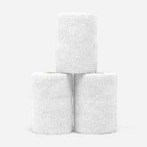 Hvid bred bandagetape 7,5cm 3-pak - klassisk cohesive tape til fiksering