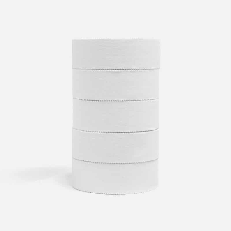 5pak-25mm-poly-cotton-pp Rigid Poly Cotton tape 2,5 cm 5-pak - Ekstra trรฆkstyrke til sport