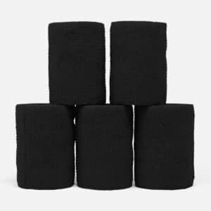 Sort selvklæbende sportstape 7,5cm - diskret 5-pak bandagetape til sport og fiksering